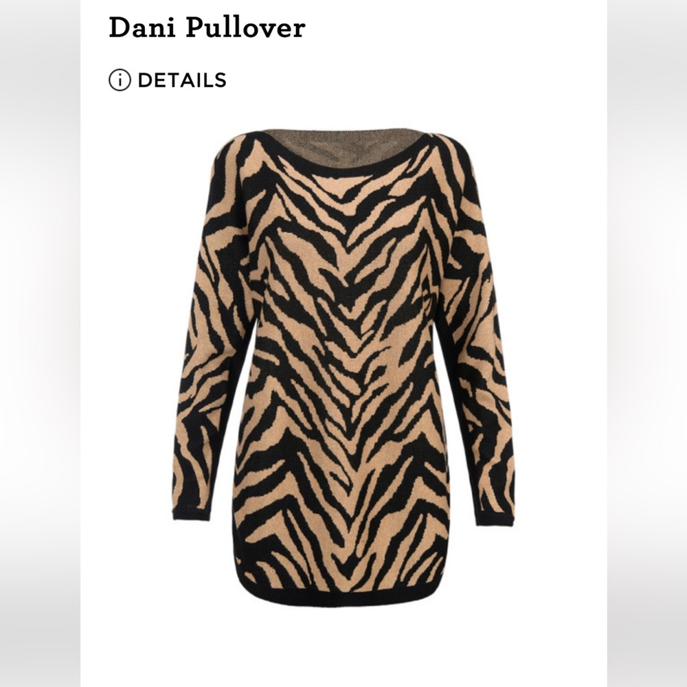 Cabi XL Dani Pullover black and tan oversized sweater